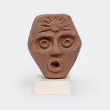 Terrakotta-Maske by Richard Haizmann, Terrakotta, Rückseite hohl, dunkelbraun gefasst, sold Nov 2024