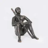 Kleiner Hirte by Fritz Fleer, 1969, Bronze, dunkel patiniert, sold Sep 2024