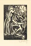 Adam, wo bist du by Karl Schmidt-Rottluff, 1918, Holzschnitt, sold Sep 2024