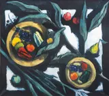 Zwei Obstschalen by Arthur Fauser, Öl/Lw, sold Sep 2024