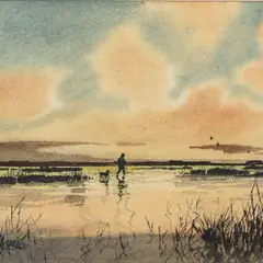 Untitled by James March Phillips, Watercolor on Paper "Heading Home", offered May 2024