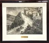 Untitled by Peter Helck, ink sketch of early motor racing on a mountain road, sold Jan 2023
