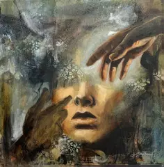 Untitled by Alicja Mielczarek, oil on canvas "Inner Peace" by canvas size 40 x 40cm, sold Jan 2023