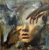 Untitled by Alicja Mielczarek, oil on canvas "Inner Peace" by canvas size 40 x 40cm, sold Jan 2023