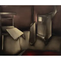 Untitled by Georges Yatridès, 1958, oil on canvas, sold Dec 2025