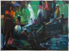 Hawaiian Scene by John Shreeves, oil on canvas, sold Dec 2025