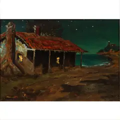 Dolby House with Lighthouse (Monterey by Charles Rollo Peters, oil on canvas board, sold Jan 2026