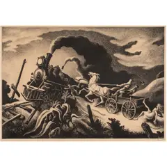 Wreck of the Ol 97 by Thomas Hart Benton, 1944, lithograph, sold Jan 2026