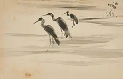 Untitled (Storks) by Nandalal Bose, Ink on card, sold Mar 2025
