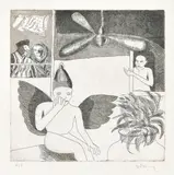 Untitled by Bhupen Khakhar, Etching on paper, sold Mar 2025