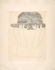 Man Eating Watermelon by Krishen Khanna, Etching on paper, sold Mar 2025