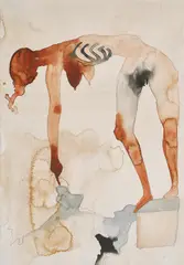 Question by Atul Dodiya, Pencil and watercolour on paper, sold Mar 2025