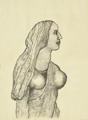 Woman by Jogen Chowdhury, 1979, Lithograph on paper, sold Mar 2025