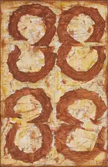 Om by S. H. Raza, 1993, Acrylic on canvas, sold Mar 2025