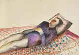 Reclining Man by Bhupen Khakhar, Watercolour on paper, sold Mar 2025
