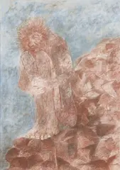 Untitled by Krishen Khanna, Pastel on paper, sold Mar 2025