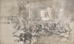 Untitled by Nasreen Mohamedi, Oil on canvas, sold Mar 2025