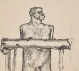 Felled Tree Trunk by Sudhir Patwardhan, Ink on paper, sold Mar 2025