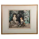 Intimacy. Signed in pencil lower right by Louis Icart, Etching, aquatint, sold Apr 2026