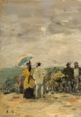 Le Parasol by Eugène Boudin, Huile sur panneau, probablement réduit dans ses dimensions, sold Sep 2026