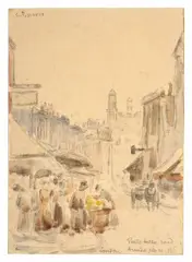 Portobello Road, Londres by Camille Pissarro, Aquarelle sur traits de crayon, sold Sep 2026