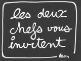 Les deux chefs vous invitent by Ben, 1991, Correcteur blanc sur papier marouflé sur panneau d’isorel, sold Apr 2026