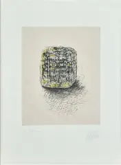 Portrait de compression by Cesar, Eau-forte en couleurs sur Chine appliqué sur vélin, sold Apr 2026