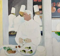 Le chef Roger Vergé by Roger Mühl, 1981, Huile sur toile, sold Apr 2026