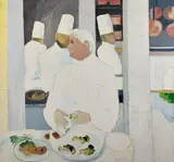 Le chef Roger Vergé by Roger Mühl, 1981, Huile sur toile, sold Apr 2026