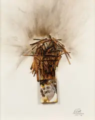 Sans titre by Cesar, Combustion de boîte d'allumettes et de photographie en noir et blanc sur papier, sold Apr 2026