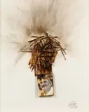 Sans titre by Cesar, Combustion de boîte d'allumettes et de photographie en noir et blanc sur papier, sold Apr 2026