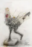 Poule by Cesar, 1984, Mine de plomb et collage sur papier, sold Apr 2026