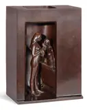 Jeune femme au miroir by André Barelier, Bronze à patine brune, sold Apr 2026