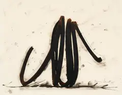 Ligne indéterminée by Bernar Venet, 1995, Pastel gras et collage sur papier, sold Apr 2026