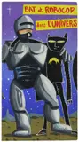 Bat et Robocop dans l'Univers by Philippe Hollevout, Acrylique sur bois, sold Jan 2025