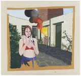 Sylie et Charles - Auberre by Philippe Hollevout, 1999, Acrylique sur papier craft contrecollé sur toile, sold Jan 2025