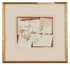 Sans titre by Charles Pollock, circa 1957, Deux encres brunes sur papier et une eau forte, sold Jan 2025