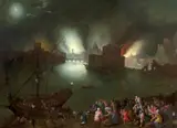 Enée et Anchise fuyant l'incendie de Troie by Jan Brueghel, Huile sur cuivre, sold Apr 2025