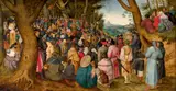 La Prédication de saint Jean-Baptiste by Pieter Brueghel, Huile sur panneau de chêne, quatre planches, parqueté, sold Apr 2025