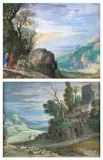 Le repas à Emmaüs et La fuite en Egypte by Paul Bril, Paire de gouaches sur vélins, sold Apr 2025