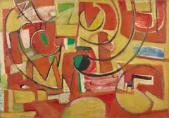 Mouvement dans l'espace by Marie Raymond, 1949, Huile sur toile, sold Apr 2025