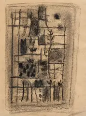 Sans titre by Roger Bissière, 1952, Fusain sur papier, sold Apr 2025