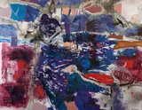 Composition 121 by François Baron-Renouard, 1990, Huile sur toile, sold Apr 2025