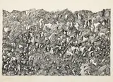 Dessin médiumnique by Raphaël Lonné, 1980, Encre sur papier, sold Apr 2025