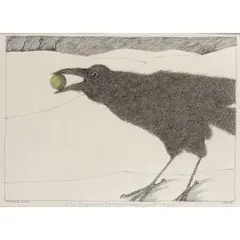 Die grüne kugel by Paul Flora, 1999, pencil, sold Jun 2024