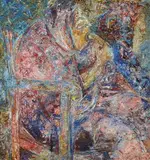 Women on a Lazy Afternoon by Krishen Khanna, Oil on canvas, sold Dec 2023