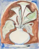 Untitled by K H, Gouache on paper pasted on cardboard, sold Dec 2023