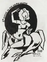 Untitled by M. F. Husain, Acrylic on canvas, sold Dec 2023