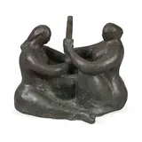 Pounding Corn by Prodosh Das Gupta, 1949, Bronze, sold Dec 2023