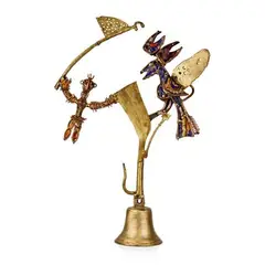Untitled by S. Nandagopal, Welded copper, brass, bell metal and enamel, sold Dec 2023